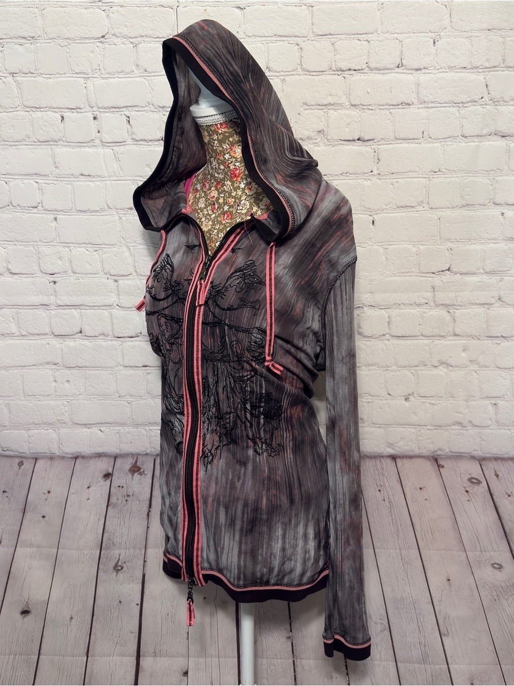 Vintage 2000 grail Luisa Cerano cyber grunge hoodie - Picture 3 of 11